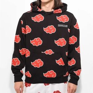 Primitive Black Hoodie with Red Cloud Pattern